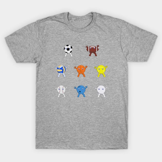 Funny Sports Balls T-Shirt by DiegoCarvalho